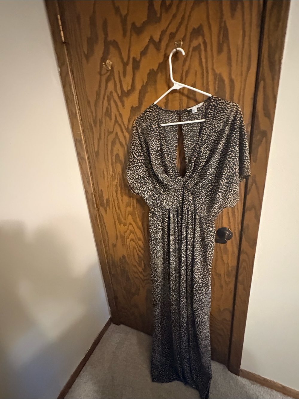 She + Sky Black and White Printed Maxi Dress